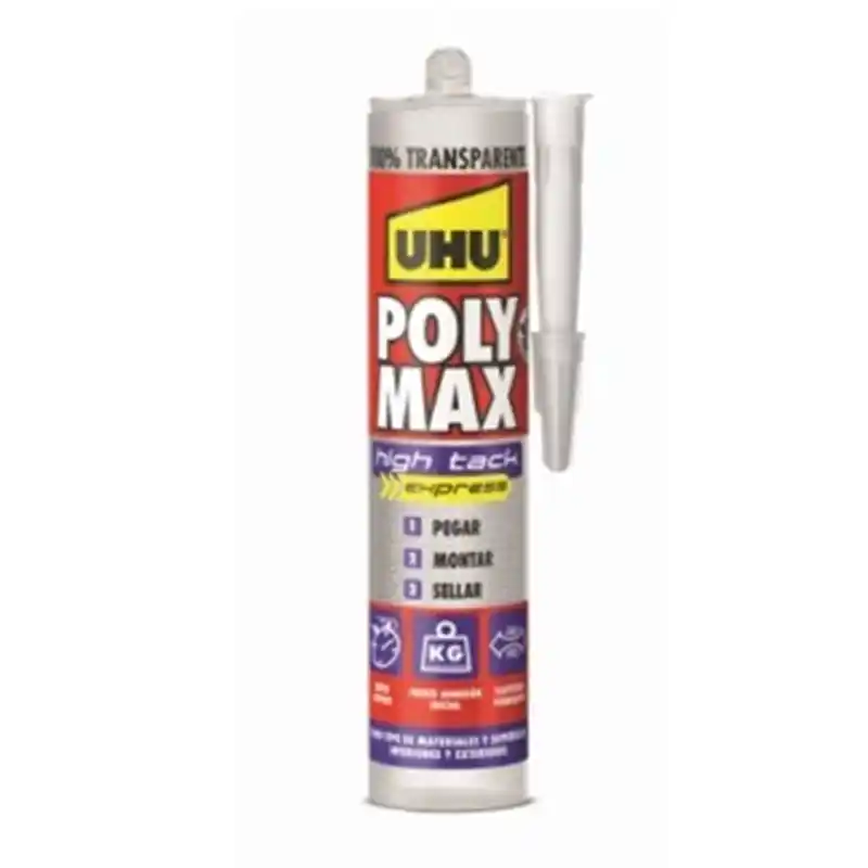 Adhesivo montaje sellador uhu poly max express high tack cristal 300 - Adhesivos de montaje