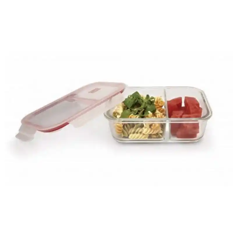 Taper de vidrio rectangular iris dividido 950ml - Taper de cristal