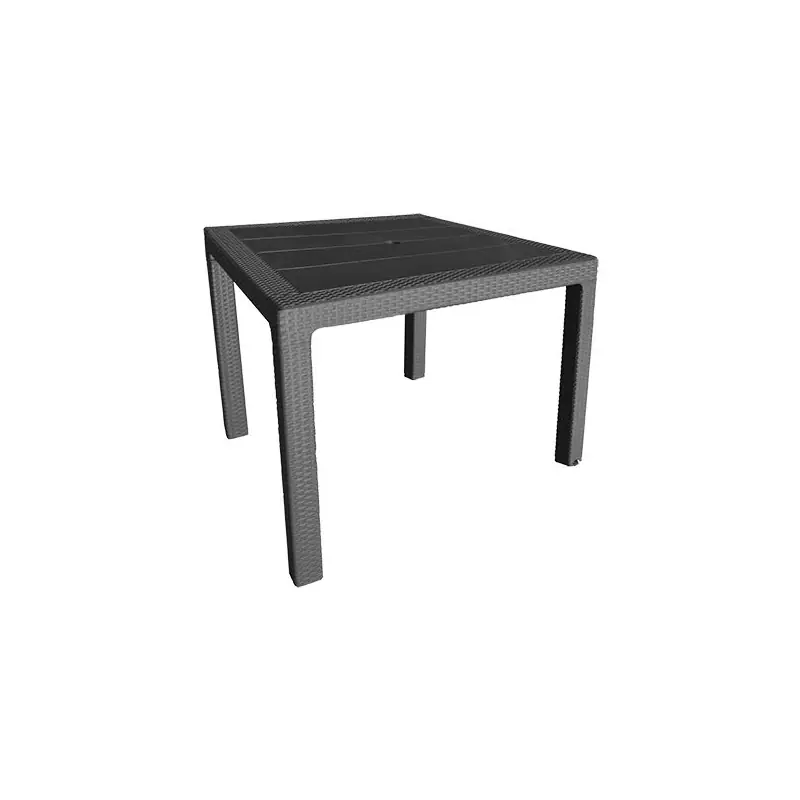 Mesa resina ratan 80x80 cm elegance negro - Mesas de jardín