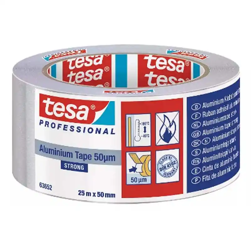 Cinta aluminio tesa 63652 profesional 50 micras 25m 50mm - Cinta americana