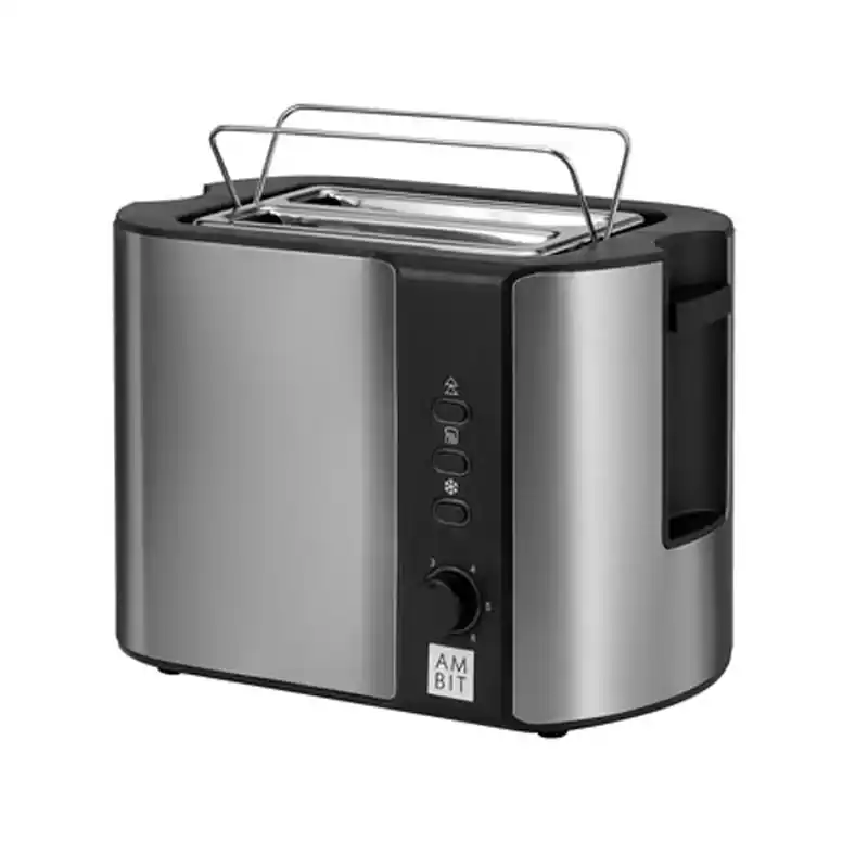Tostador ambit dos ranuras cortas gris 800w - Tostadoras de pan