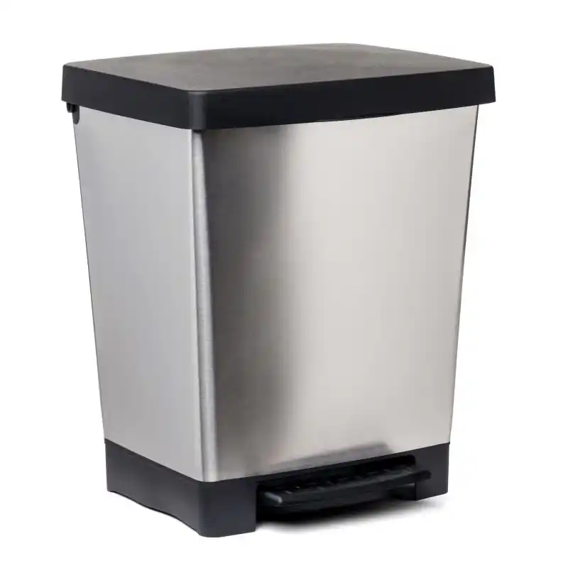 Cubo de basura tatay cubik pedal 23l steel gris - Cubos de basura