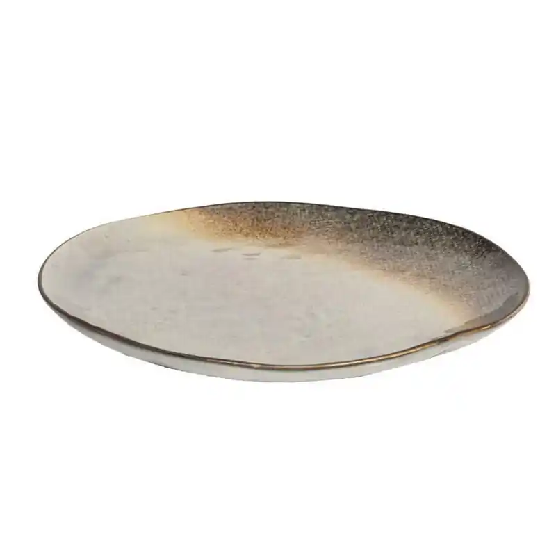 Plato llano gres h&h bicolor irregular - Platos