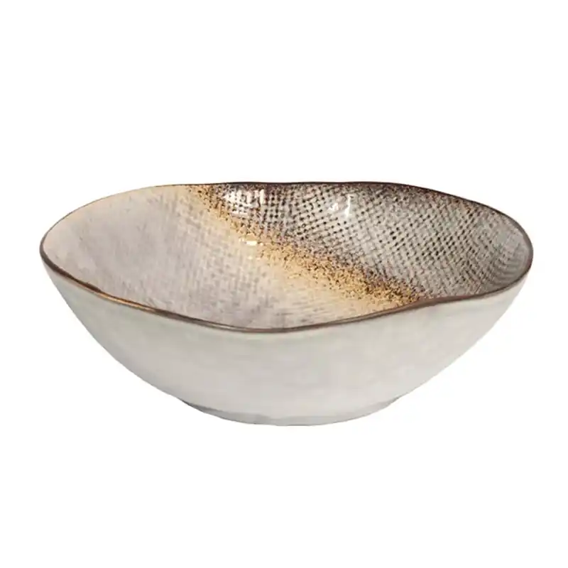 Plato hondo gres h&h bicolor irregular - Platos
