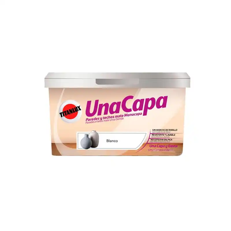 Pintura plastica mate titan una capa 4 l piedra - Pintura plastica interior