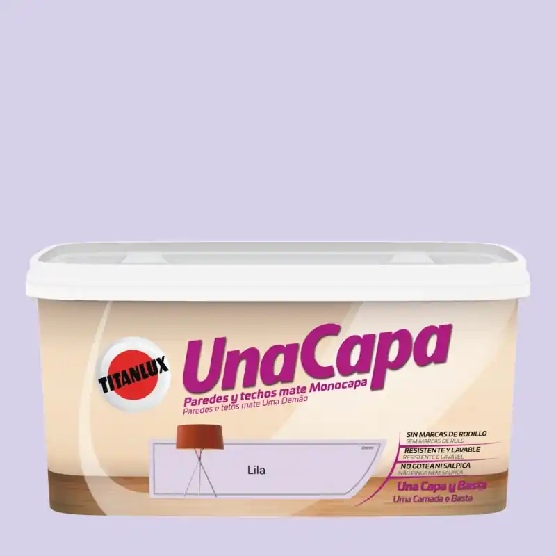 Pintura plastica mate titan una capa lila 4 l - Pintura plastica interior