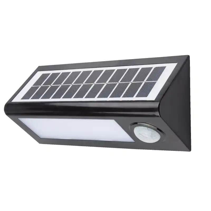 Aplique led solar negro con sensor korpass 8w - Apliques de exterior