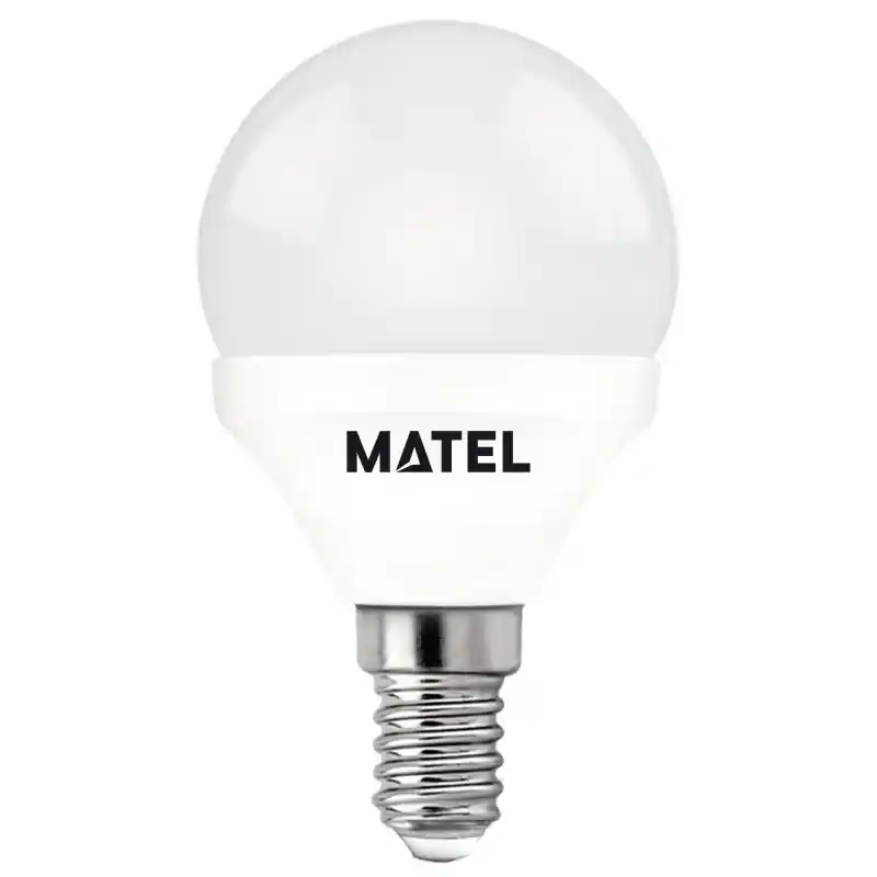 Bombilla led esferica e-14 5w luz neutra -3 unidades matel