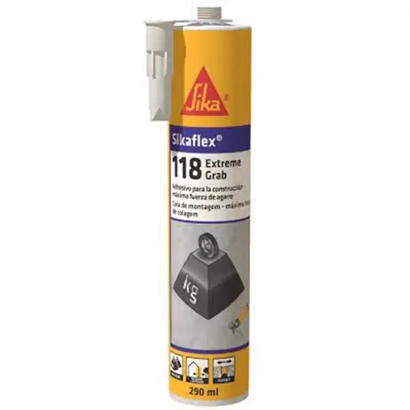 Adhesivo de montaje sika flex 118 extreme grab 290 ml - Adhesivos de montaje