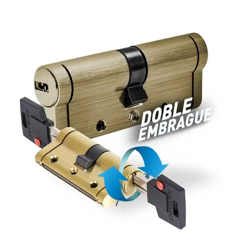 Cilindro seguridad handlock r13 doble embrague 30x40mm laton - Bombines y cilindros