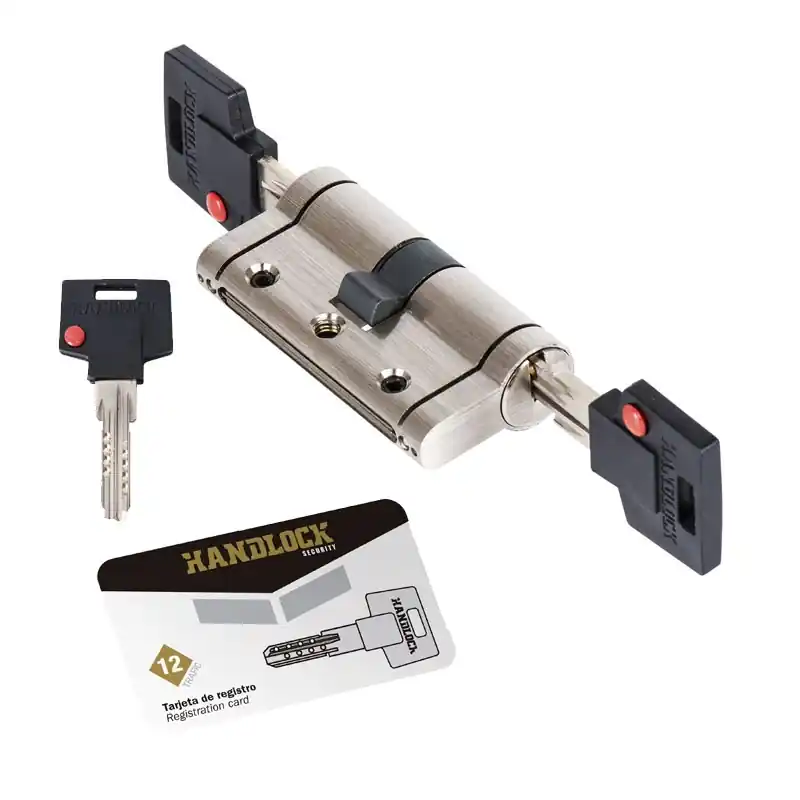 Cilindro seguridad handlock r15 doble embrague 30x40mm niquel - Bombines y cilindros