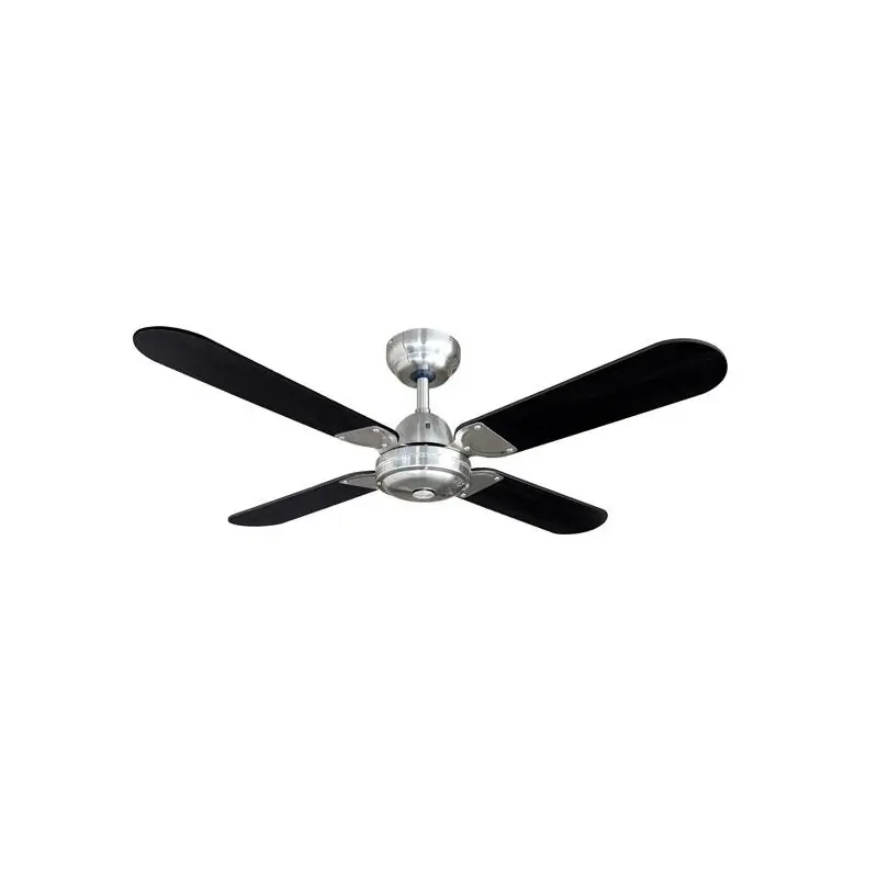 Ventilador de techo balear negro cromado 50 4 aspas reversibles - Ventiladores de techo