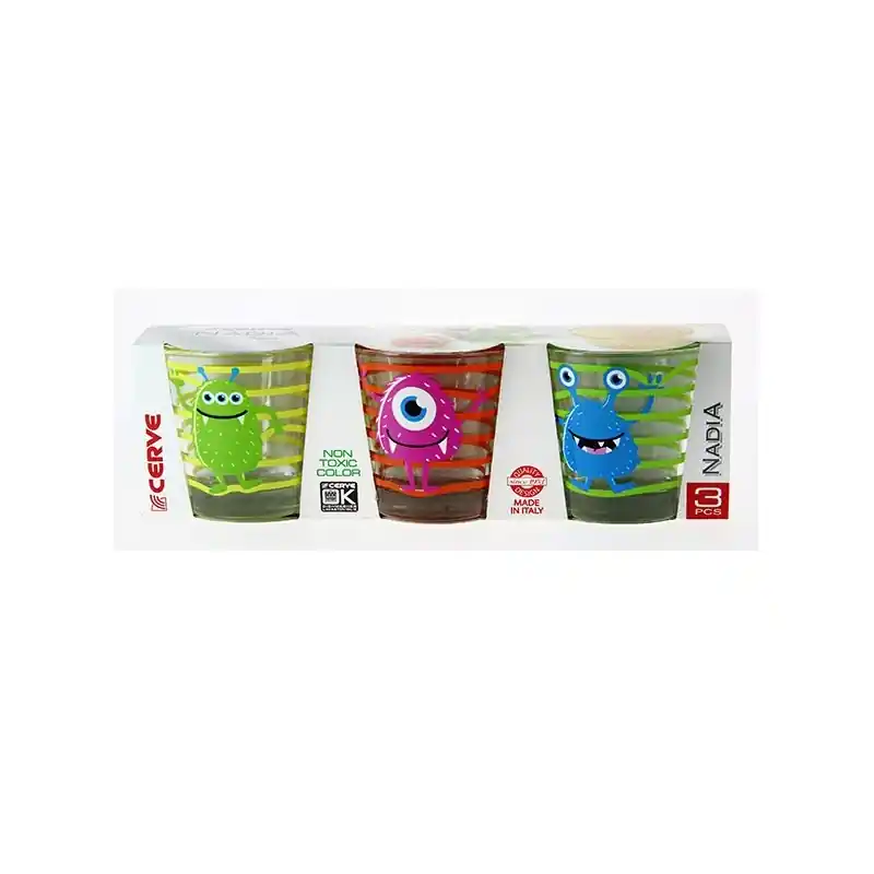 Vaso de agua 3 unidades 25 cl monster - Vasos de agua