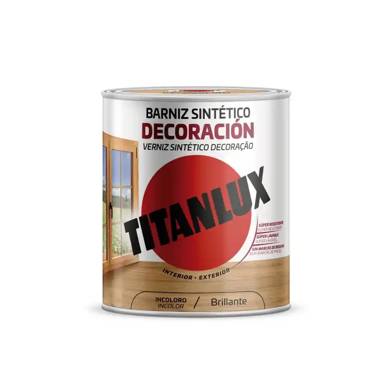 Barniz tinte brillo titan para madera 750 ml nogal - Barniz para madera