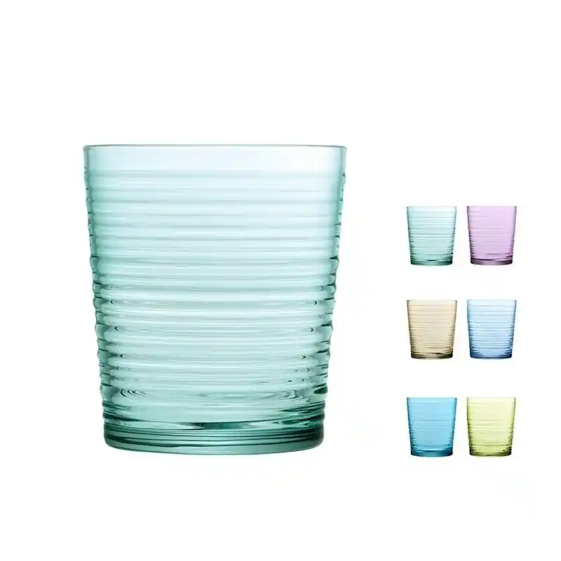 Vaso de agua vidrio color granada 41 cl 6 unidades - Vasos de agua