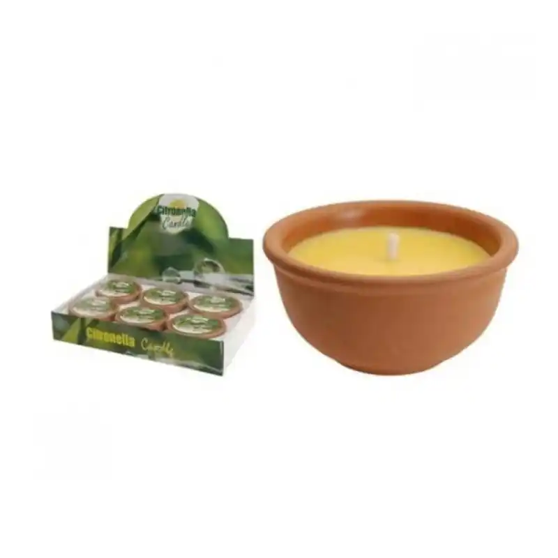 Vela antimosquito terracota cintronela bol 13x6,5cm - Velas antimosquitos