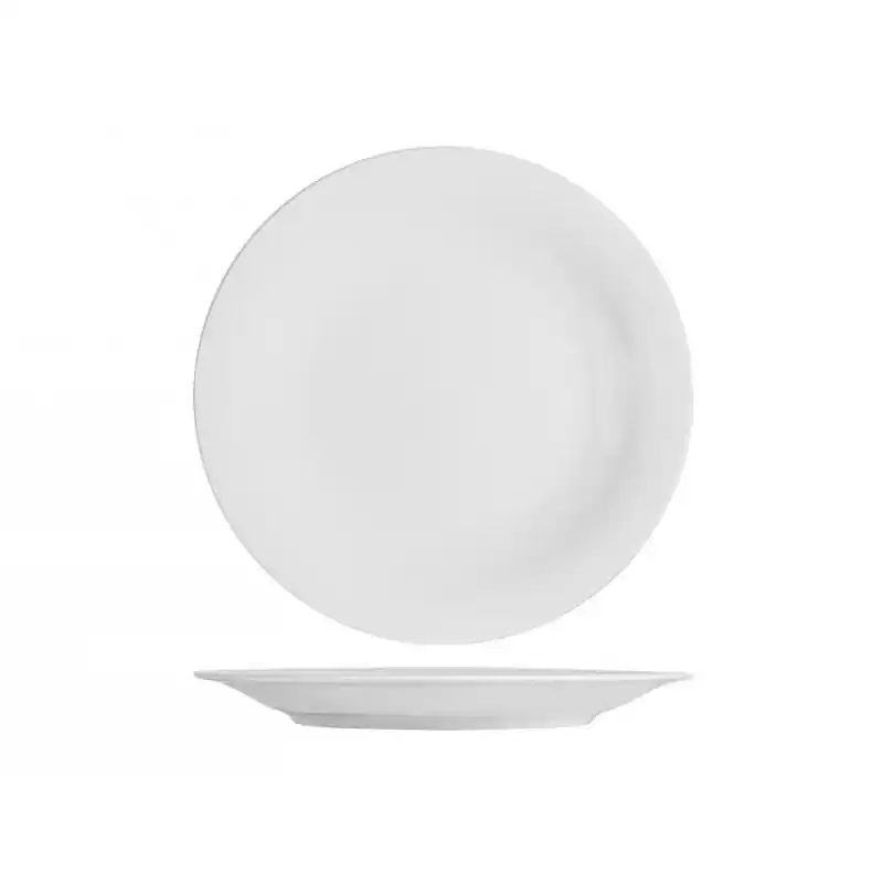 Plato llano porcelana h&h grabado blanco 27 cm - Platos