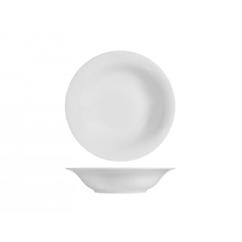 Plato hondo porcelana h&h grabado blanco 23 cm - Platos