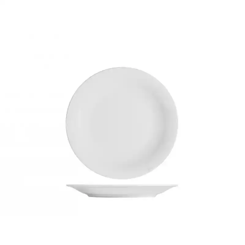 Plato postre porcelana h&h grabado blanco 21 cm - Platos