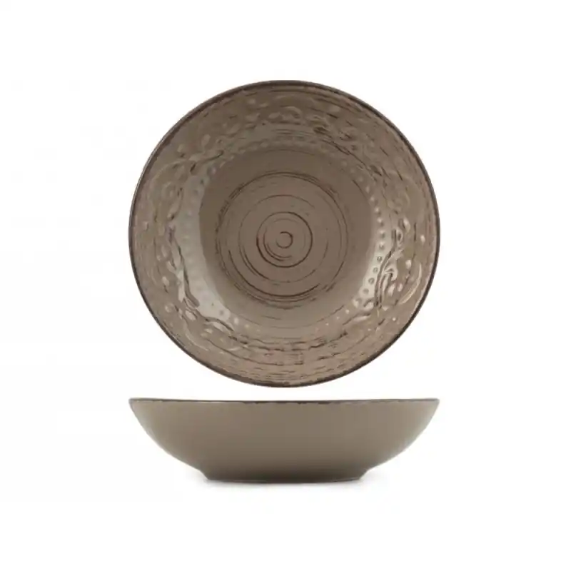 Plato hondo gres h&h courtyard tortora - Platos