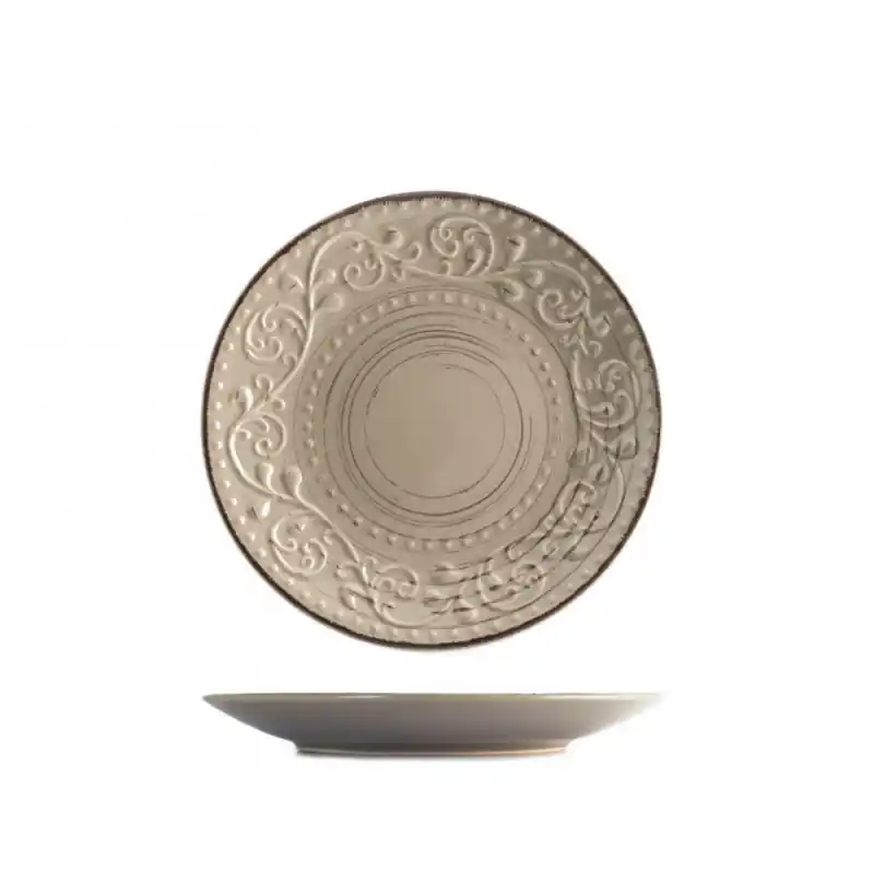 Plato postre gres h&h courtyard tortora - Platos