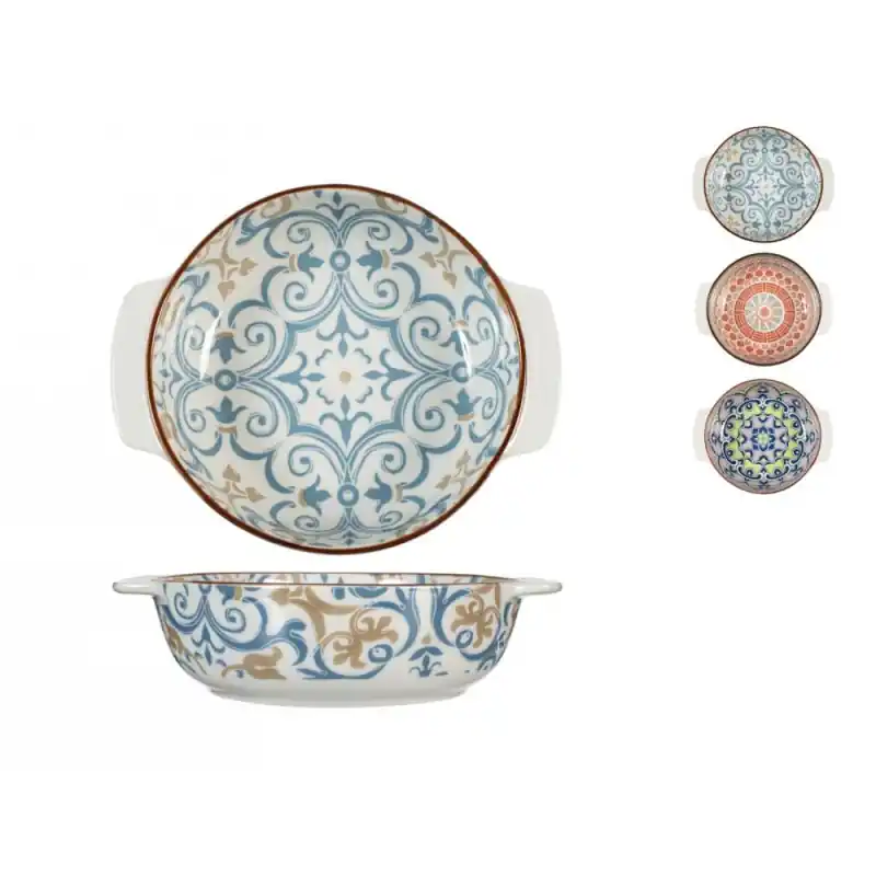 Fuente horno porcelana h&h redonda multidecorado - Bandeja para hornos
