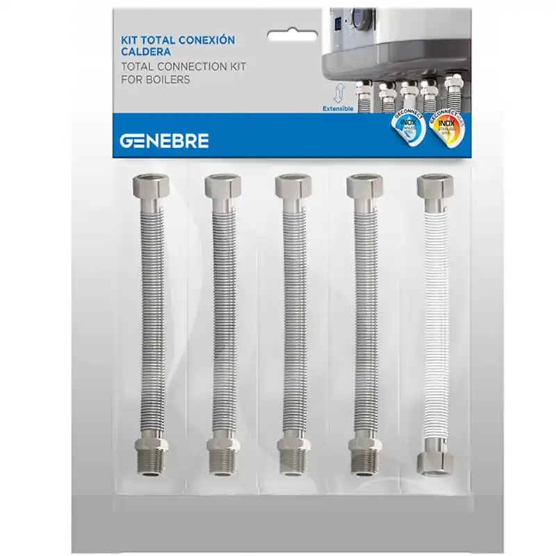 Kit conexiones flexible para caldera genebre - Válvula de gas