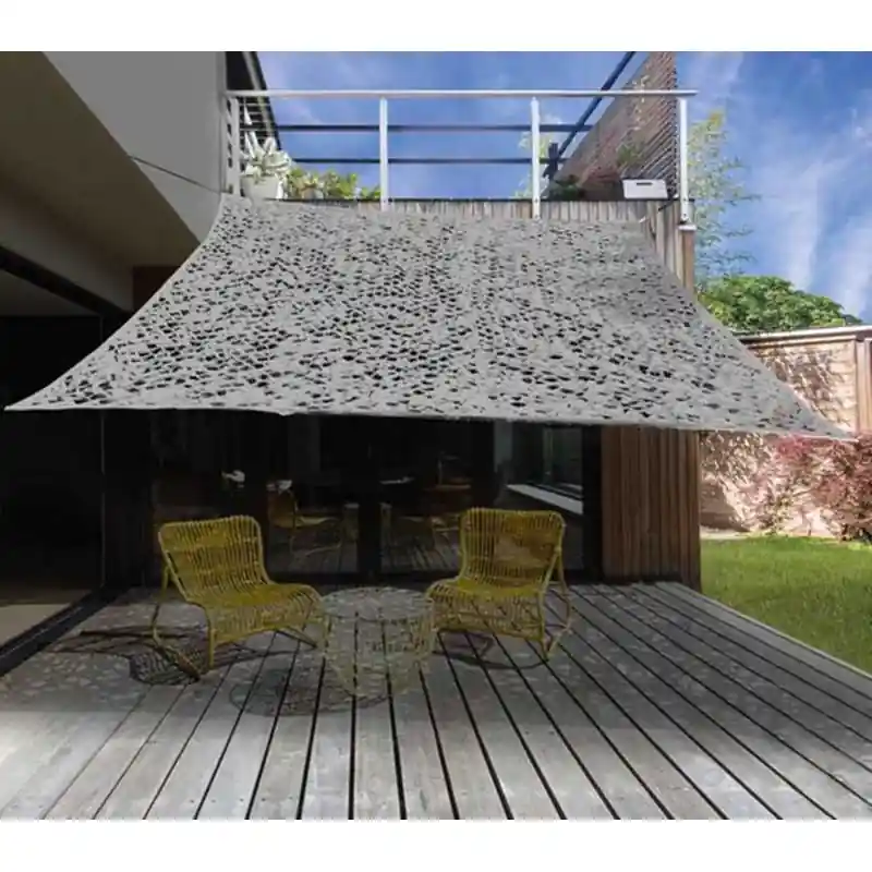 Toldo sombra poliester camuflaje gris claro 3 x 3 m - Toldo vela