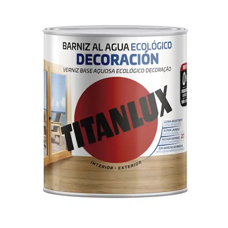 Barniz ecologico titanlux incoloro brillante 750 ml - Barniz para madera