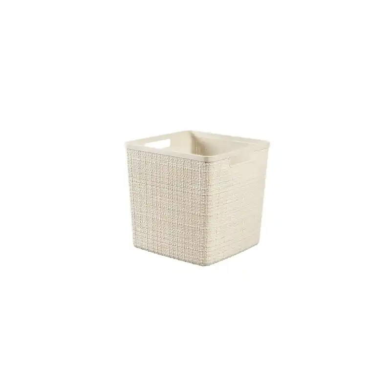 Cesta cuadrada jute curver 17l blanco roto - Cajas organizadoras
