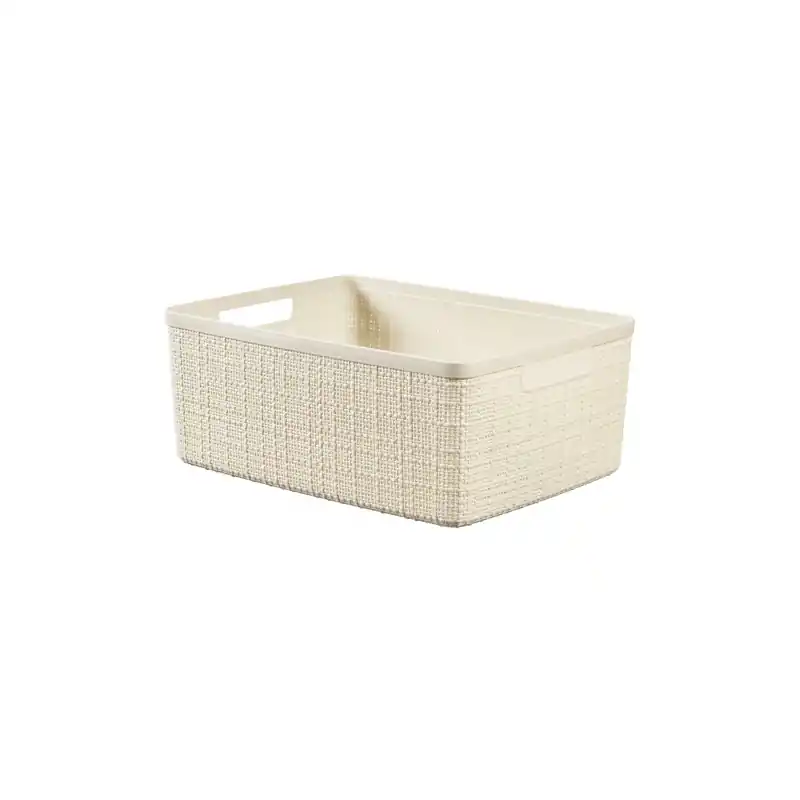 Cesta rectangular jute curver 12l blanco roto - Cajas organizadoras