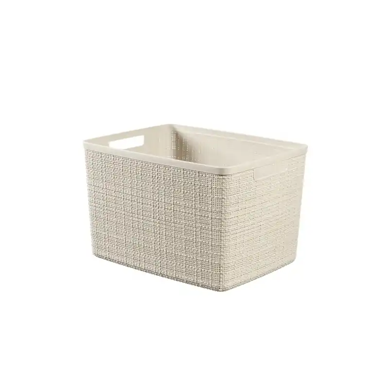 Cesta rectangular jute curver 20l blanco roto - Cajas organizadoras