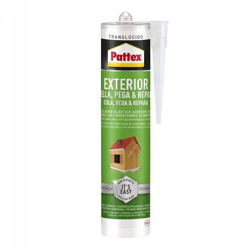 Adhesivo sellador pattex exterior transparente 280ml - Siliconas y masillas
