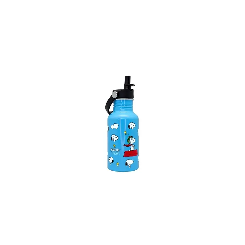 Botella aluminio con pajita 500 ml snoopy - Botella termo