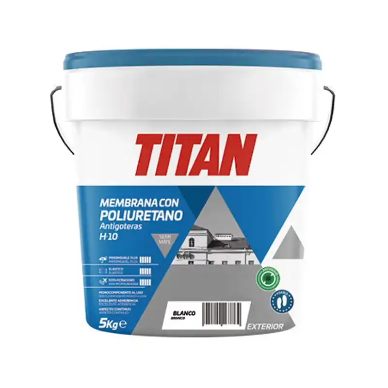 Impermeabilizante con poliuretano titan h10 blanco 5kg - Impermeabilizante exterior