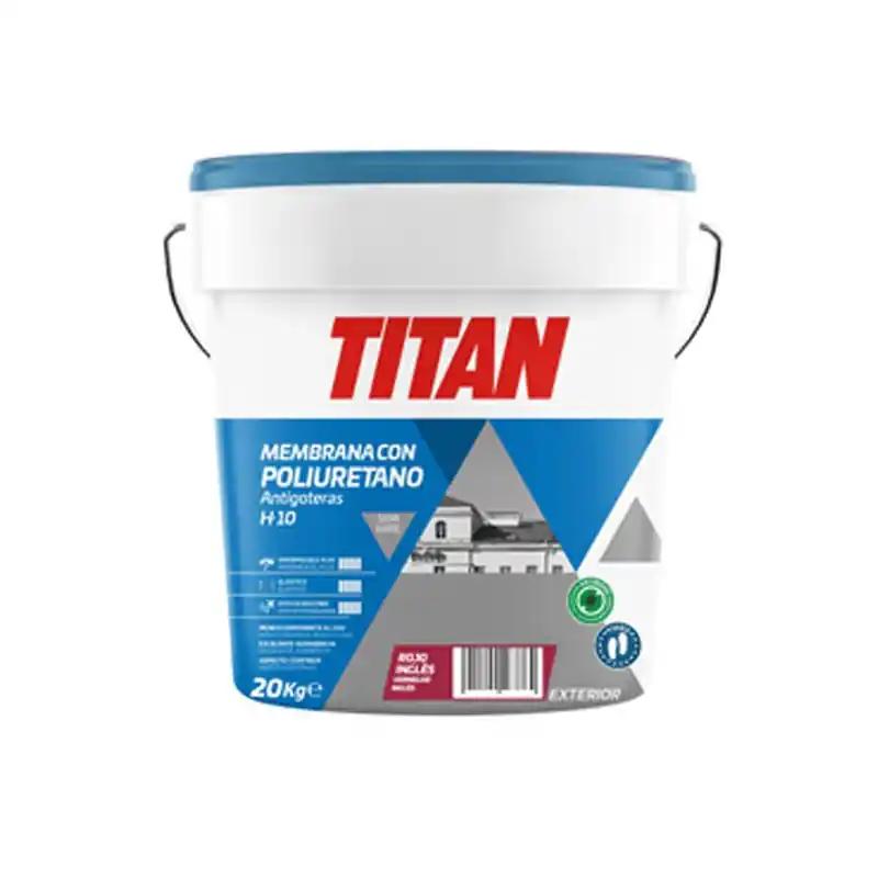 Impermeabilizante con poliuretano titan h10 rojo ingles 20kg - Impermeabilizante exterior