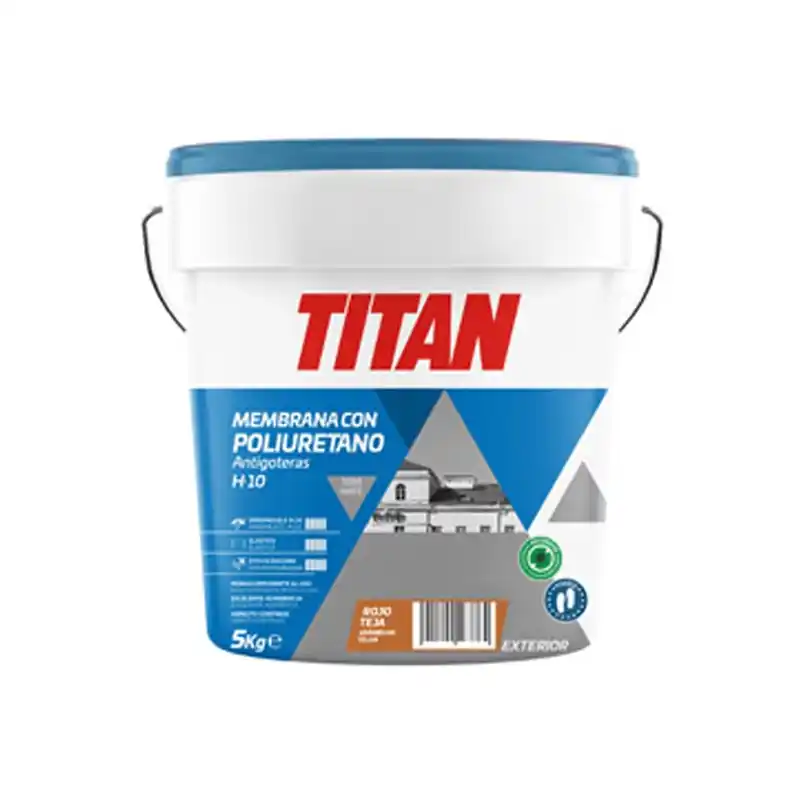 Impermeabilizante con poliuretano titan h10 rojo teja 5kg - Impermeabilizante exterior