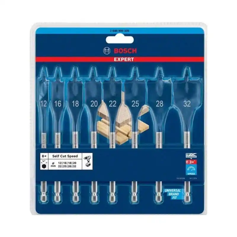 Set de brocas fresadoras planas bosch expert selfcut speed 8 unidades - Juego de brocas