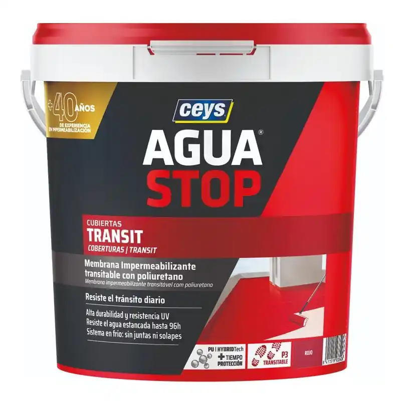 Impermeabilizante ceys aguastop transitable-embaldosado 5kg rojo