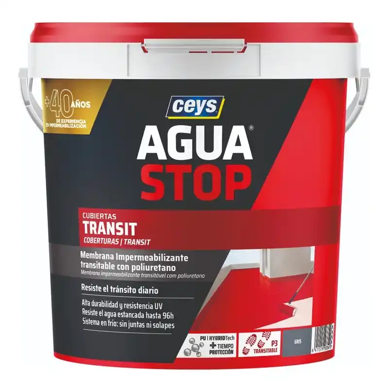 Impermeabilizante ceys aguastop transit 5kg gris - Impermeabilizante exterior