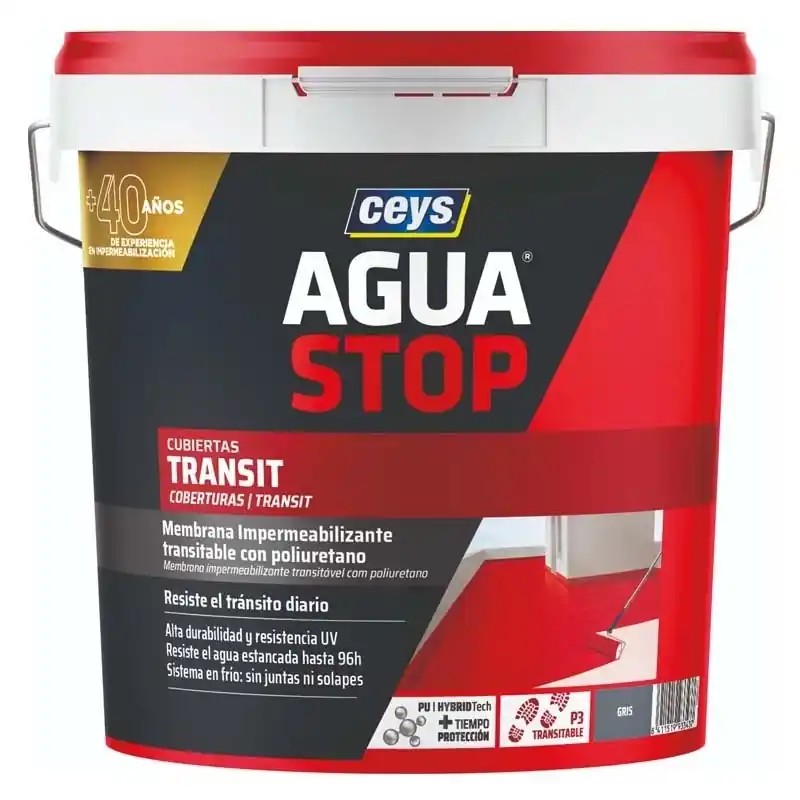 Impermeabilizante ceys aguastop transit 20kg gris - Impermeabilizante exterior