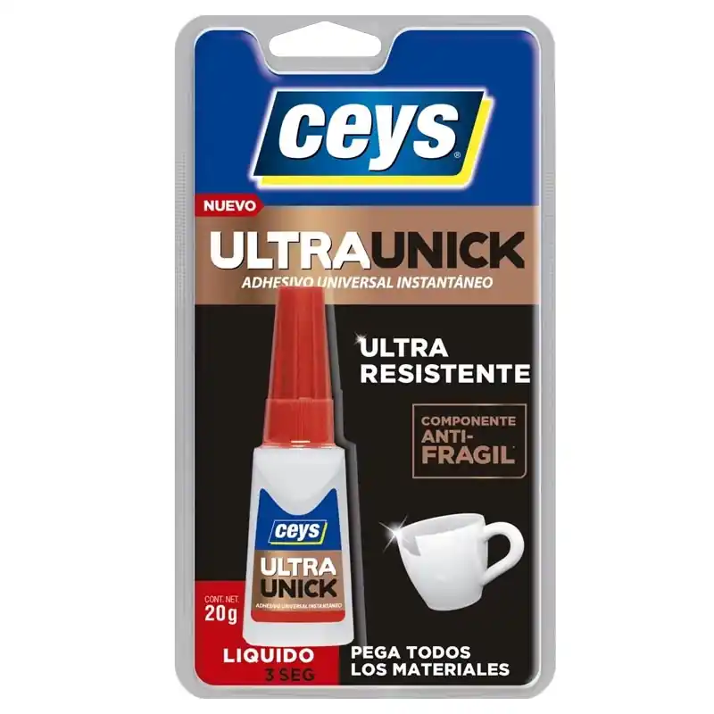 Adhesivo instantaneo ceys ultraunick liquido 20gr - Pegamento de contacto
