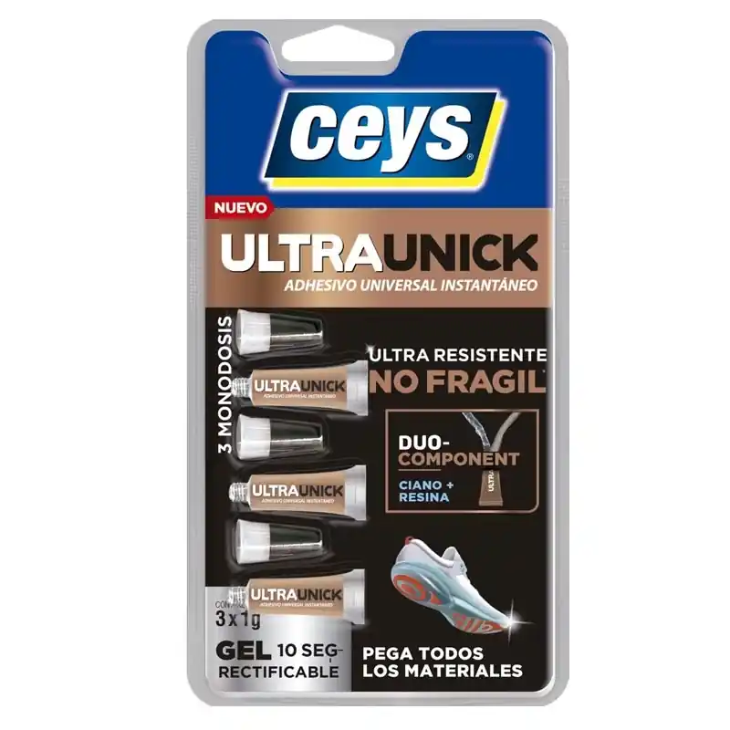 Adhesivo instantaneo ceys ultraunick gel 3x1gr - Pegamento de contacto
