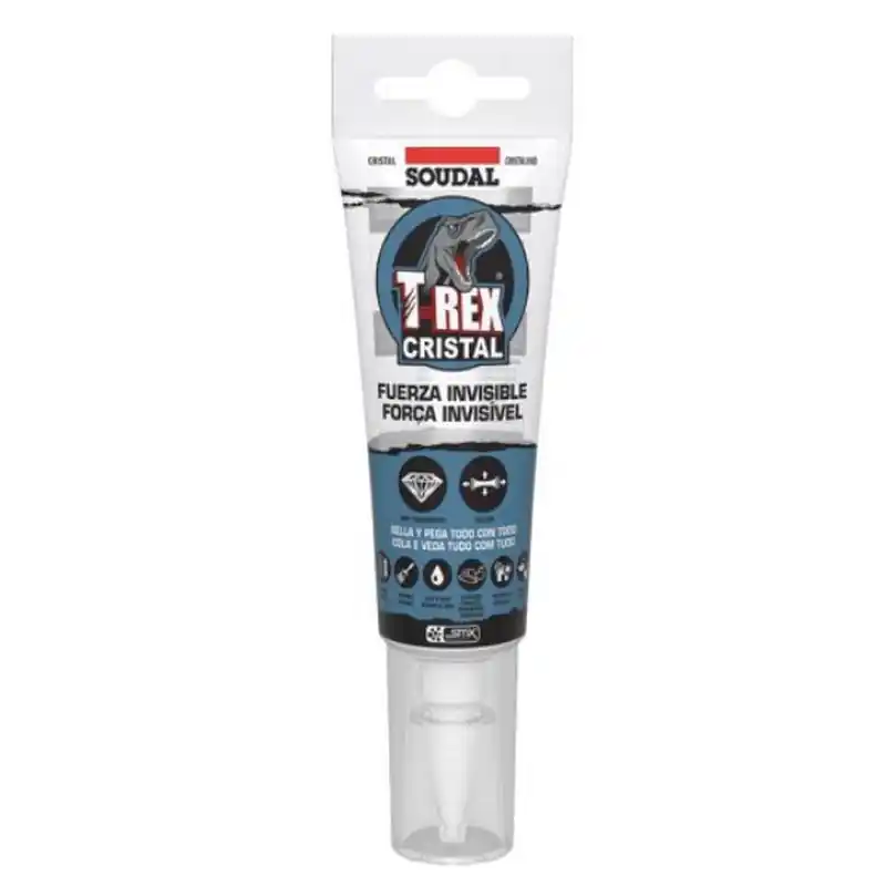 Adhesivo montaje sellador soudal t-rex cristal transparente 125ml