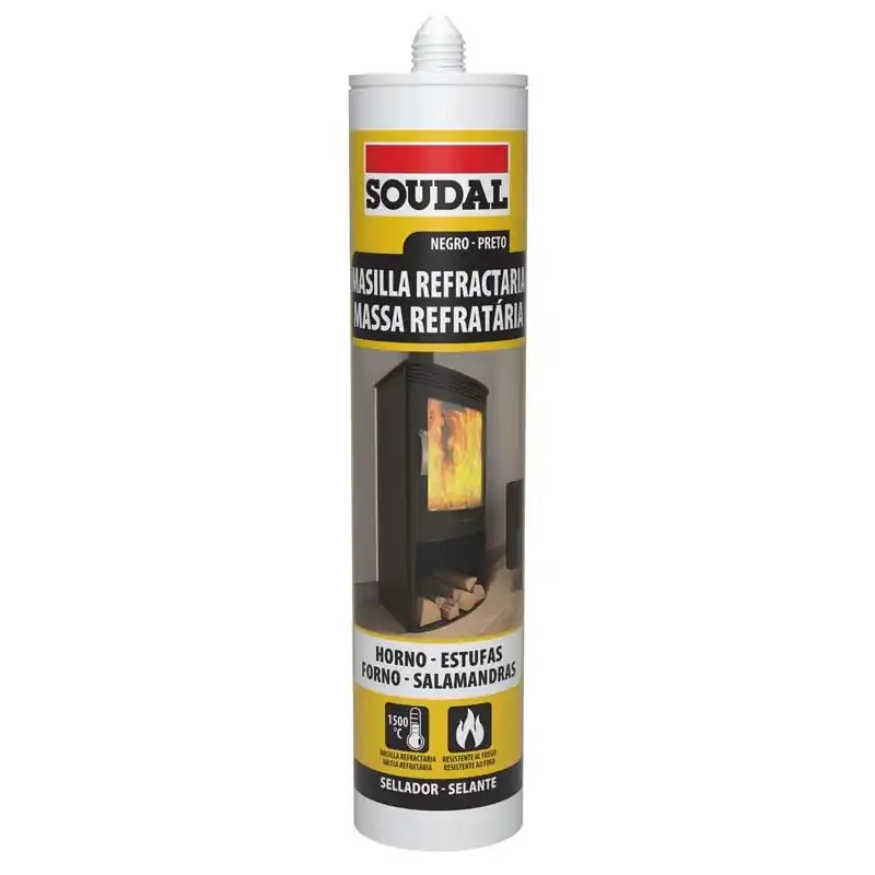 Masilla refractaria soudal 1500 grados negro 290ml - Espuma de poliuretano