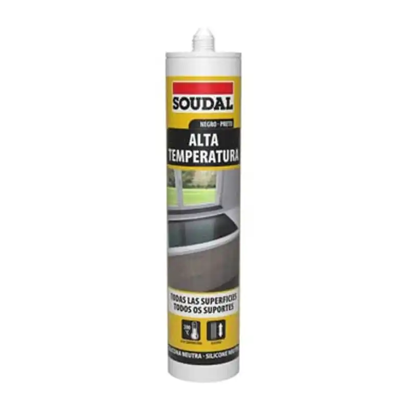 Silicona soudal alta temperatura negro 290ml - Siliconas y masillas