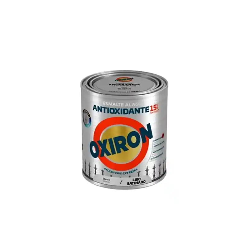Esmalte titan oxiron al agua liso satinado 750 ml blanco - Pintura antióxido