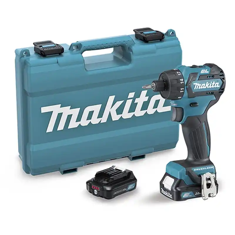 Taladro atornillador makita df032dsae 12v cxt bl 35nm 1/4" + 2 baterias 2ah + cargador + maletin