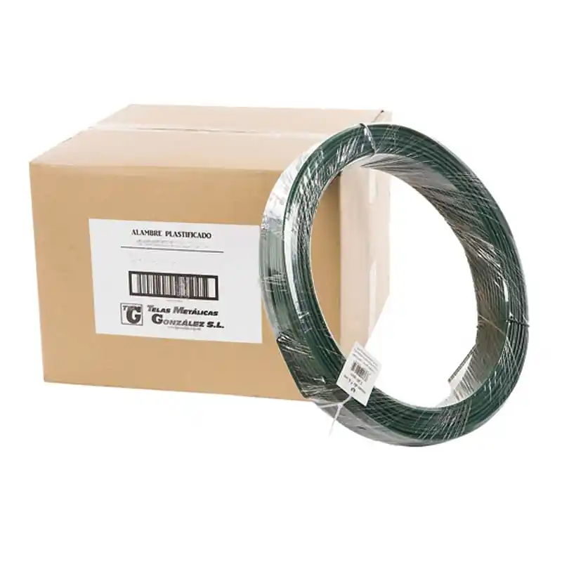 Alambre plastificado rollo verde Ø3mm 125m - Alambres