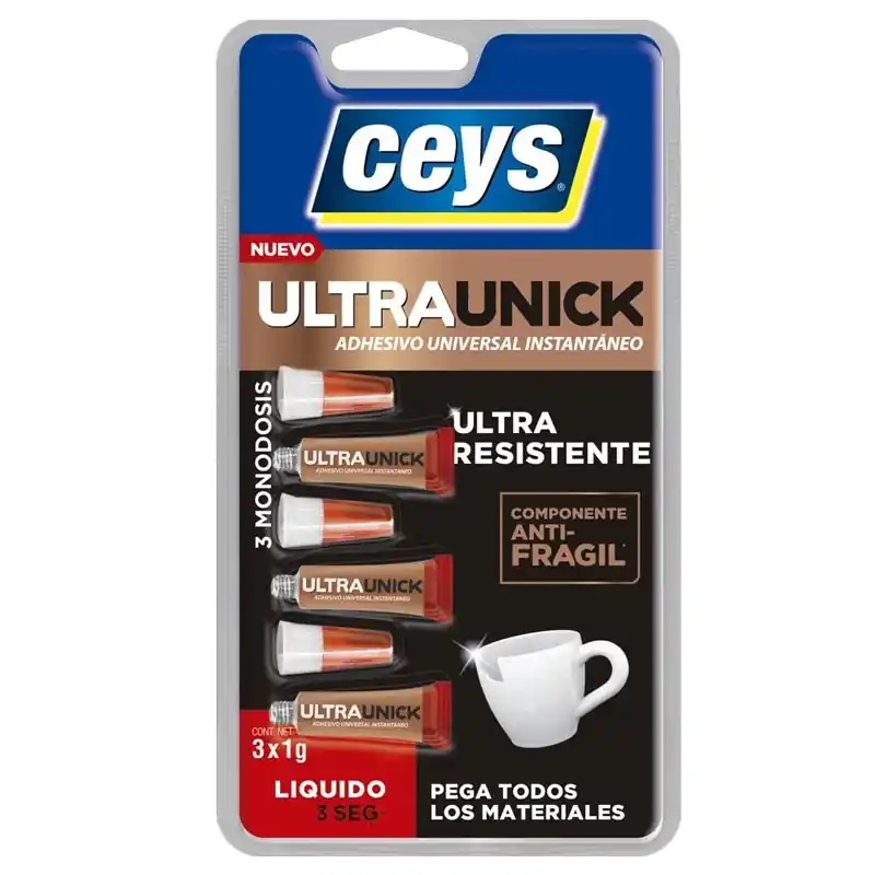 Adhesivo instantaneo ceys ultraunick liquido 3x1gr - Pegamento de contacto